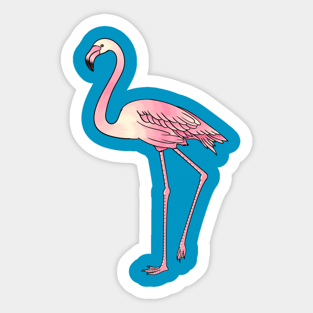 Flamingo bird cartoon illustration Sticker by Cartoons of fun